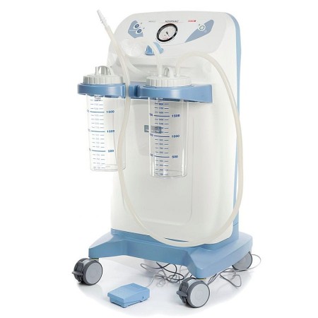 Aspiratore chirurgico new hospivac 350 con 2 vasi da 2l, comando a pedale e deviatore di flusso