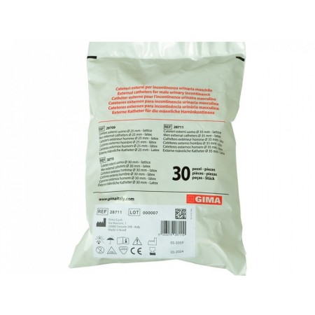 Catetere esterno uomo lattice - diam 35 mm - conf. 30 pz.