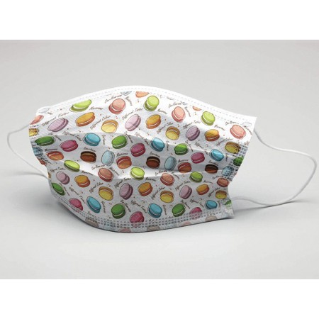 Gisafe mascherina chirurgica filtrante 98% 3 veli tipo iir con elastici - adulti - macarones - flowpack - conf. 10 pz.