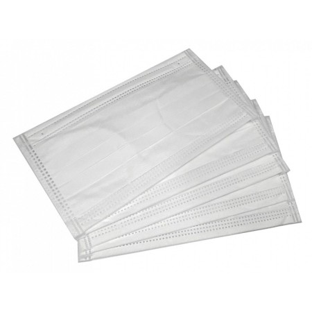 Gisafe mascherina chirurgica filtrante 98% 3 veli tipo iir con elastici - adulti - bianca - scatola - conf 50 pz.