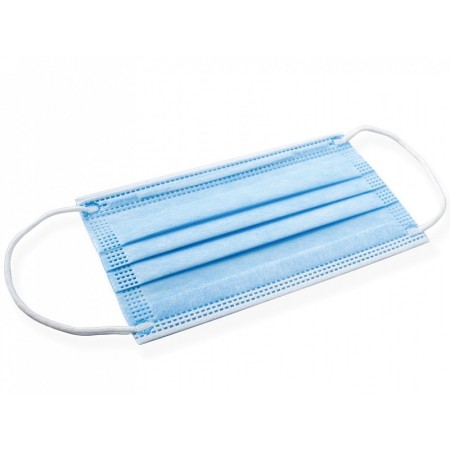 Gisafe mascherina chirurgica filtrante 98% 3 veli tipo iir con elastici - adulti - azzurra - scatola - conf. 50 pz.