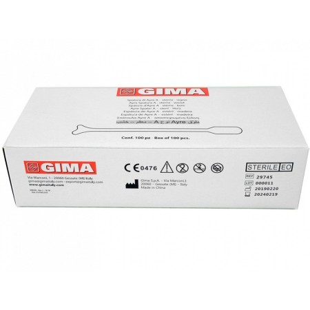 Spatula di ayre legno - tipo a - sterile - conf. 100 pz.