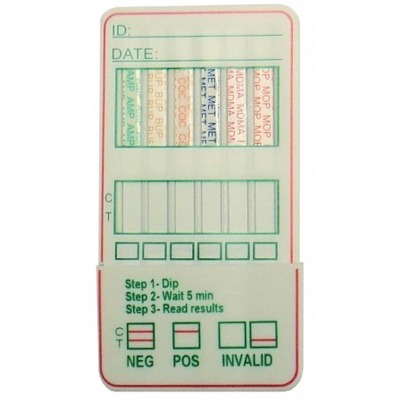 Drogatest base multicard - 8 sostanze analizzate + 3 adulteranti con bup10 - 25 test