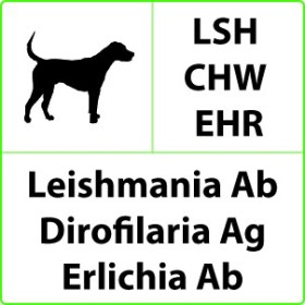 Lsh+chw+ehr veterinary rapid test for leishmania, heartworm and ehrlichia - 10 tests