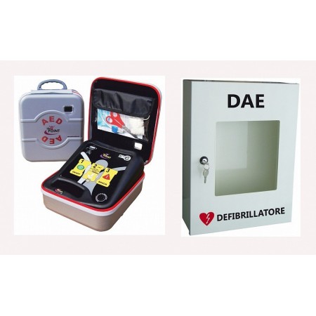 Armadietto bianco per defibrillatore