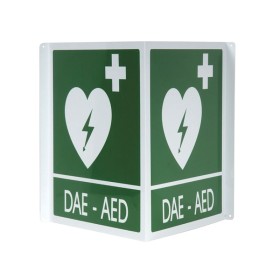 Dvojitá hliníková výstražná značka aed/aed 34x36 cm pro defibrilátory