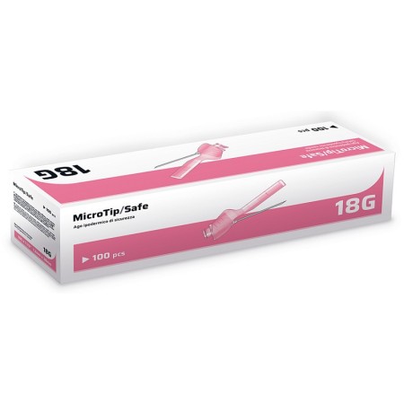 Ago ipodermico di sicurezza 18g 1,2x38mm - sterile - conf. 100 pz.