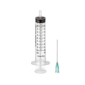 Seringue b.braun omnifix 10 ml central luer - aiguille 21gx40mm - 100 pièces.