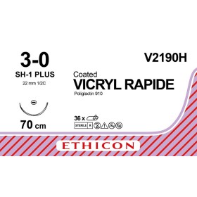 Vstrebateľný steh ethicon vicryl rapide v2190h - ihla 3/0 22 mm - balenie po 1 stehu