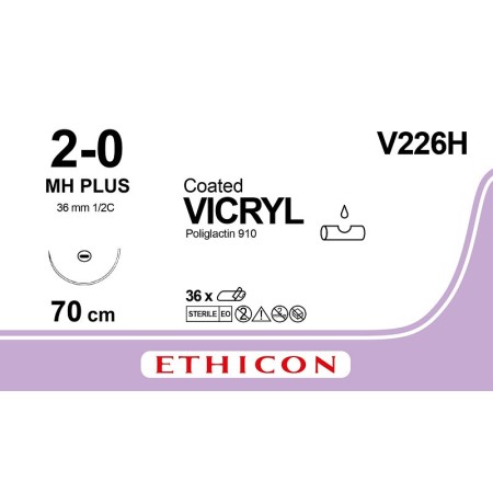 Sutura assorbibile ethicon vicryl rapide v226h - 2/0 ago 36mm - confez. da 1 sutura