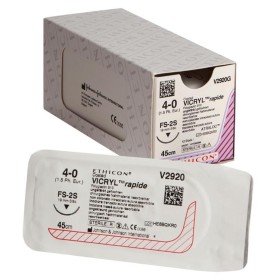 Ethicon vicryl rapid v2920g absorberbar sutur på 42 dagar - 4/0 nål 19 mm - förpackning med 1 suturtråd