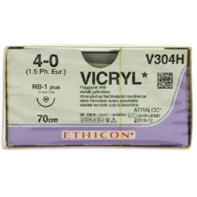 Sutura sintetico viola, intrecciato, assorbibile, calibro 4/0 - v304h vicryl 4/0-rb1 36pz