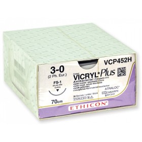 Szew wchłanialny w 56-70 dni ethicon vicryl plus vcp452h - igła 3/0 24 mm - opakowanie 1 szwy
