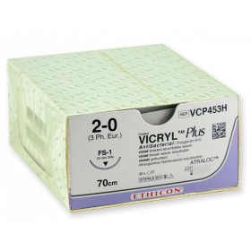 Resorbierbares nahtmaterial in 56-70 tagen ethicon vicryl plus vcp453h - 2/0 nadel 24 mm - packung mit 1 naht