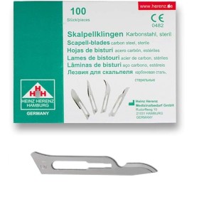 Heinz herenz szénacél steril eldobható szike pengék no. 15-c - 100 db.