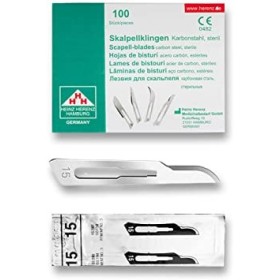 Heinz herenz uhlíková ocel sterilní jednorázové čepele do skalpelu č. 15 - 100 ks.