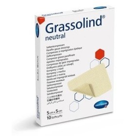 Grassolind opatrunek bawełniany z maścią tłuszczową 5 x 5 cm - 10 szt.