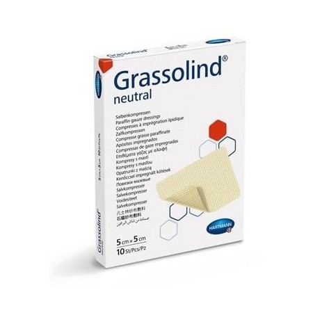 Grassolind medicazione in cotone con pomata grassa 5 x 5 cm - 10 pz.