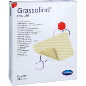Grassolind katoenen dressing met vetzalf 10 x 10 cm - 50 stuks