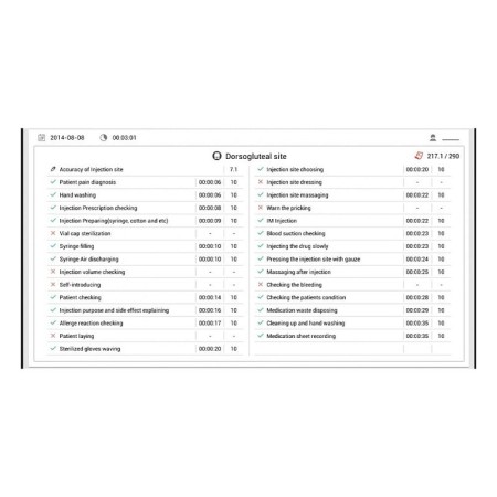 Simulatore per iniezioni intramuscolari con feedback e tablet incluso