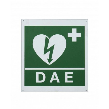 Cartello indicatore dae frontale per defibrillatore 29x36cm