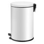 Portarifiuti a pedale in acciaio inox premium perfetto 12l bianco