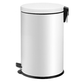 Portarifiuti a pedale in acciaio inox premium perfetto 12l bianco