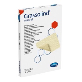 Bavlněný dressing s mastnou mastí grassolind 7,5 x 10 cm - 10 ks.