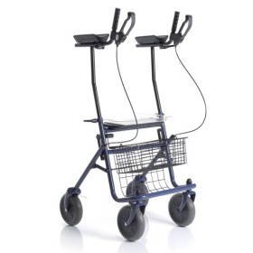 Rollator pieghevole in acciao verniciato con appoggio antibrachiale, era