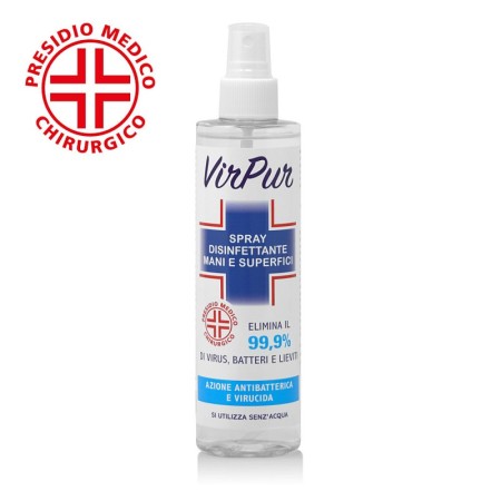 Virpur spray igienizzante mani e superfici 250 ml azione istantanea senza risciacquo