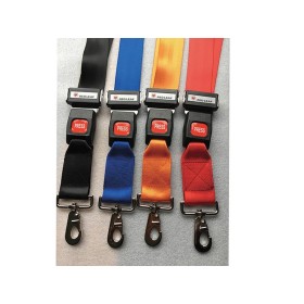 Lot de 4 ceintures de sécurité avec crochet - polyester 4 couleurs - extrémités de crochet, boucle en métal disponible en septem