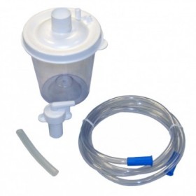 Nuovo vaso di ricambio 800 cc per vacuaid devilbiss completo di filtro incorporato e tubo