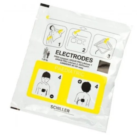 Coppia di piastre schiller fred easyport, fred pa-1, defisign life elettrodi pediatrici