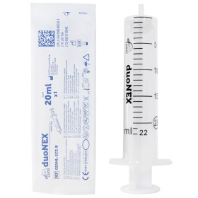 Seringa duonex sem agulha de 20 ml com cone luer excêntrico - 100 unidades