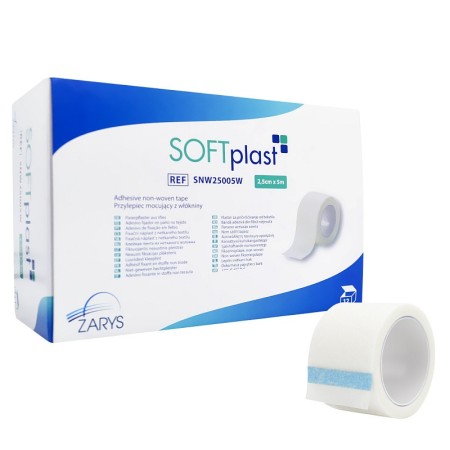 Cerotto in tessuto non tessuto softplast 2,5 cm x 5 m - 12 pezzi