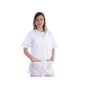 Tunika - baumwolle/polyester - unisex - größe m weiß