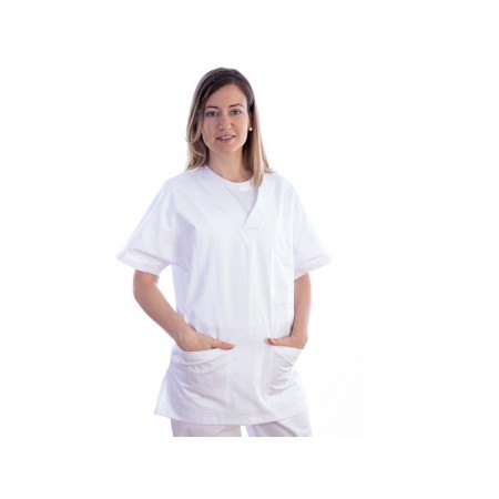 Casacca - cotone/poliestere - unisex - taglia m bianca