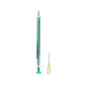Seringue b.braun injekt 1 ml luer central - aiguille 25gx16mm - 100 pcs.