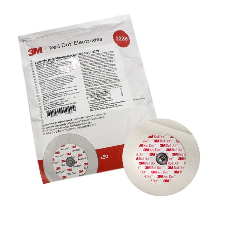 Elettrodi pregellati in micropore per ecg 6 cm 3m red dot 2239 - confez. da 50 elettrodi