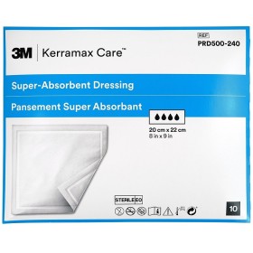 Kerramax care prd500-240 medicazione super assorbente, 20x22 cm, 10 pz.
