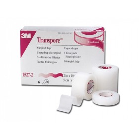 3m transpore - perforowany tynk z tworzywa sztucznego, 1527-2 - 51mm x 9.14m - 6 rolek