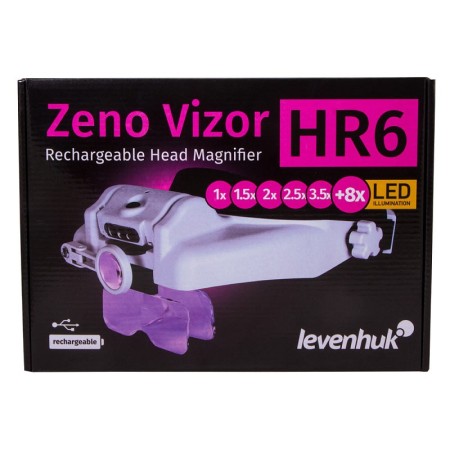 Lente d’ingrandimento frontale ricaricabile levenhuk zeno vizor hr6