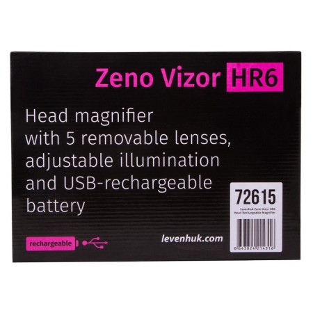 Lente d’ingrandimento frontale ricaricabile levenhuk zeno vizor hr6