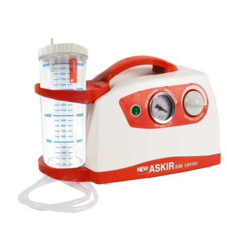 Aspiratore chirurgico new askir 230/12v br - con batteria - vaso 2 litri re 310211/01