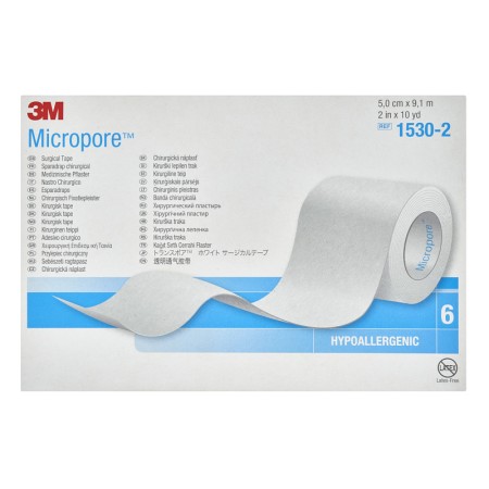 3m micropore 1530-2 cerotto di carta in rocchetto 5,1 cm x 9,14 m - 6 pz.