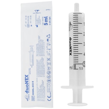 Siringa senza ago 5 ml duonex con cono luer eccentrico - 100 pz