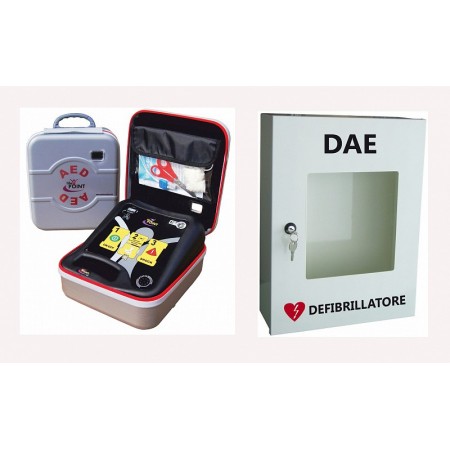 Armadietto bianco per defibrillatore