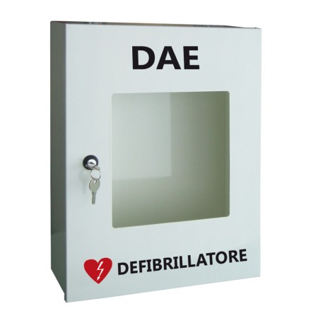 Armadietto bianco per defibrillatore