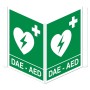 Cartello indicatore dae bifacciale per defibrillatore