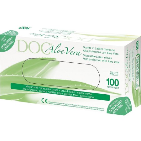 Guanti in lattice senza polvere aloe vera medio taglia 8